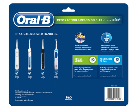 CrossAction 8 Pack & Precision Clean 4 Pack Electric Toothbrush Replacement Head Refills 12 Pack